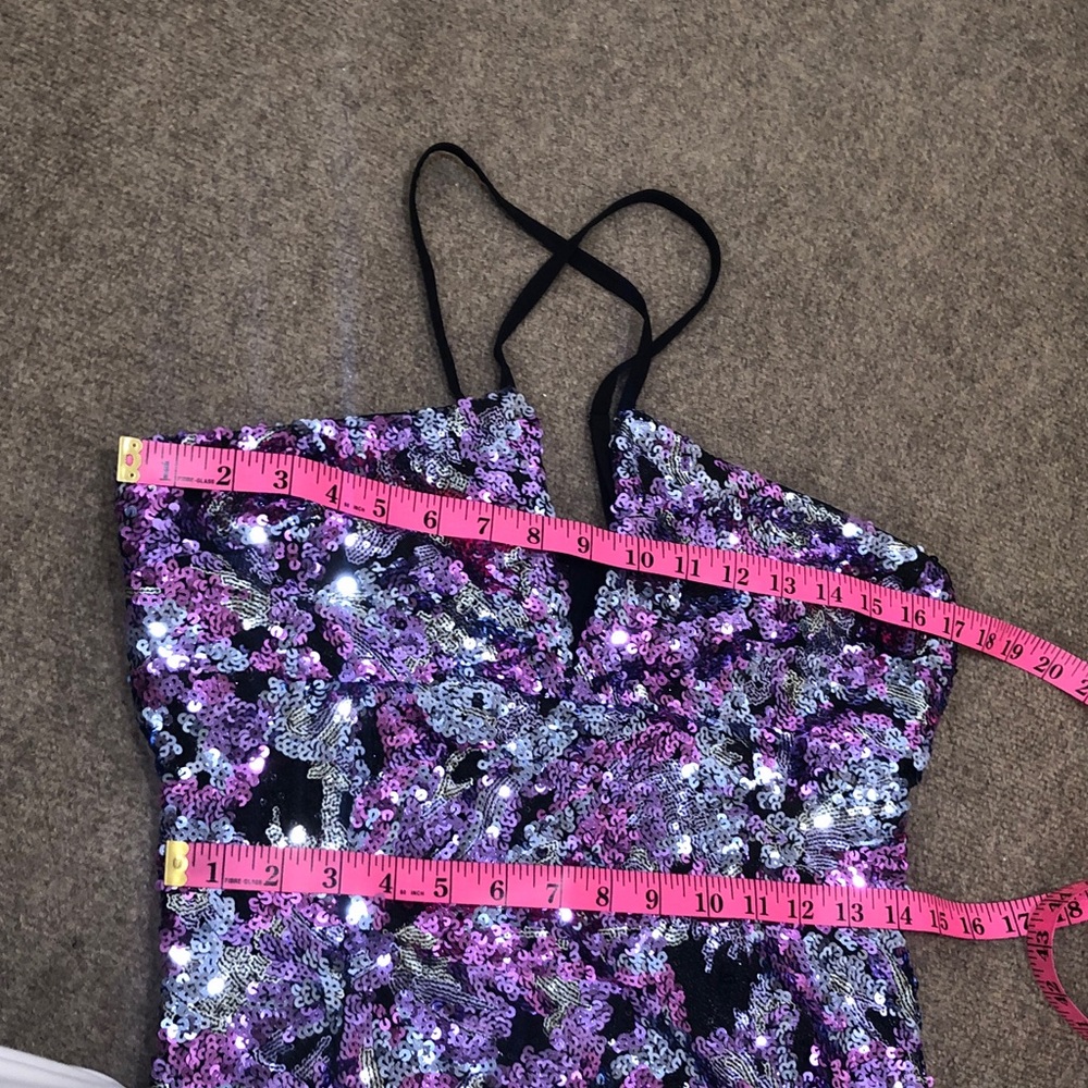 NWOT Dress The Population Amiya Dress Size Medium Purple Sequins - Picture 10 of 11